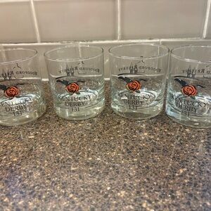 Kentucky Derby 131 (2005) Glass Set - Clear with Kentucky Derby Theme Accents